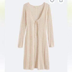 Cream Longline Unique Lace Crochet Cardigan